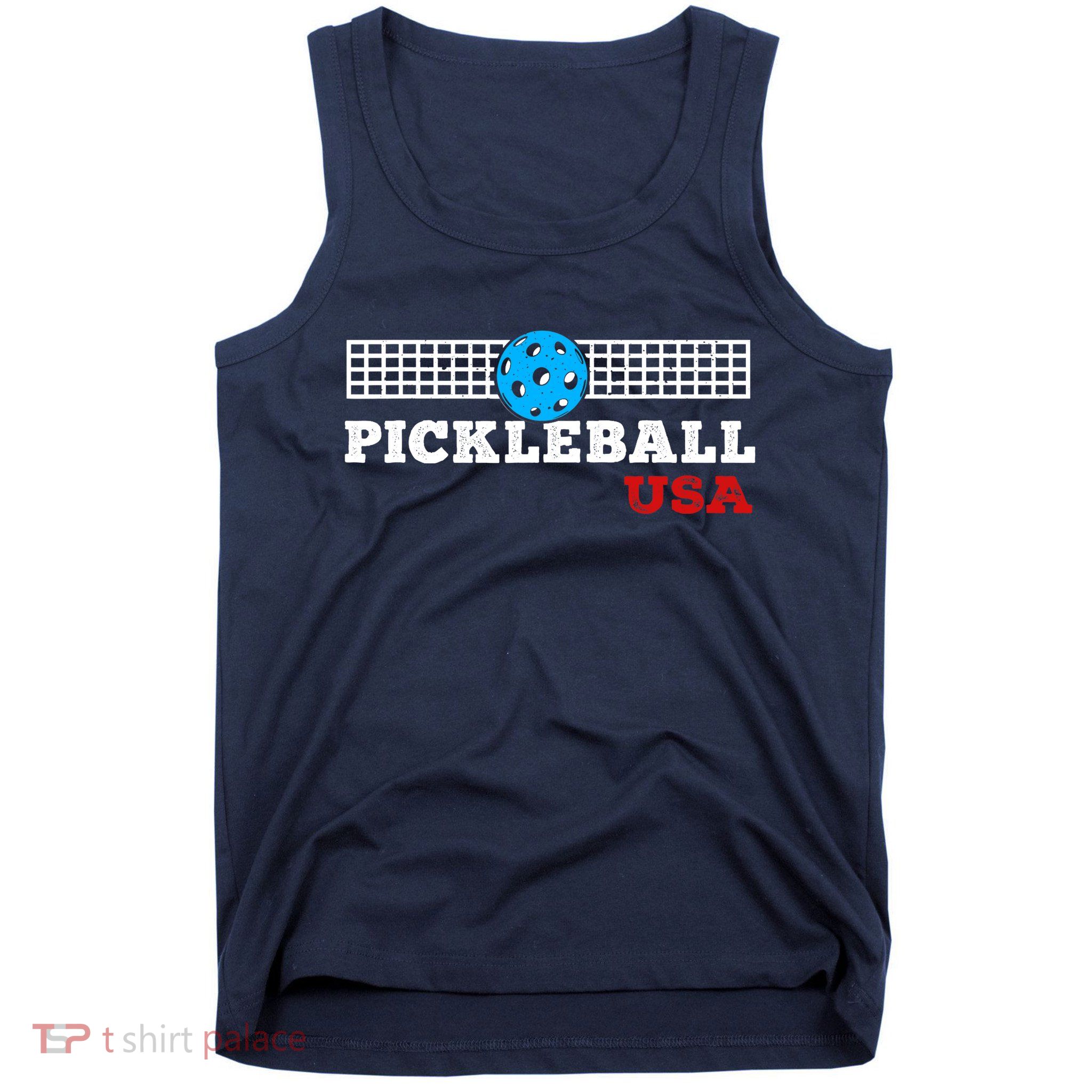Pickleball Support The Team Pickleball Player USA Flag Tank Top