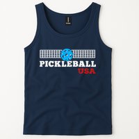 Pickleball Support The Team Pickleball Player USA Flag Tank Top