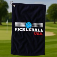 Pickleball Support The Team Pickleball Player USA Flag Golf Towel