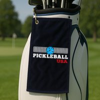 Pickleball Support The Team Pickleball Player USA Flag Golf Towel