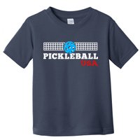 Pickleball Support The Team Pickleball Player USA Flag Toddler T-Shirt