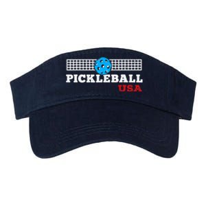 Pickleball Support The Team Pickleball Player USA Flag Valucap Bio-Washed Visor