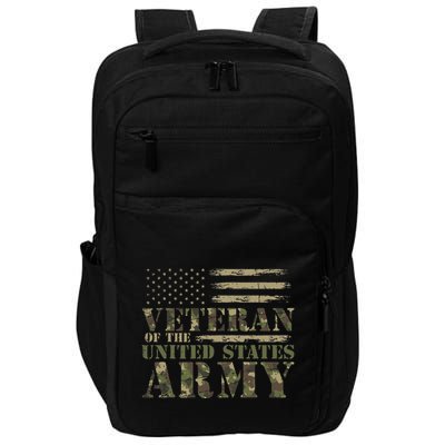 Proud Soldier United States Army Usa Flag Camouflage Veteran Impact Tech Backpack