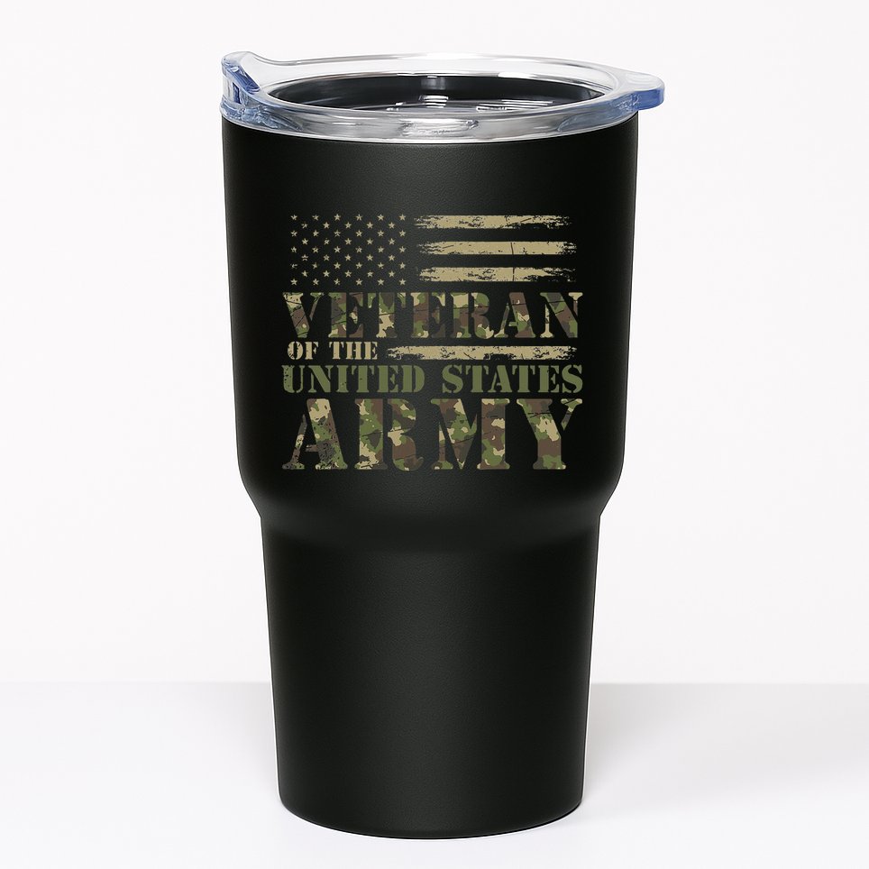 Proud Soldier United States Army Usa Flag Camouflage Veteran Tumbler