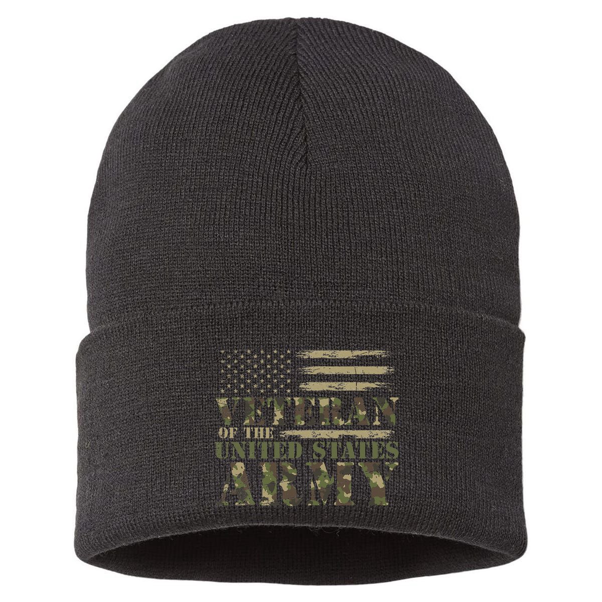 Proud Soldier United States Army Usa Flag Camouflage Veteran Sustainable Knit Beanie