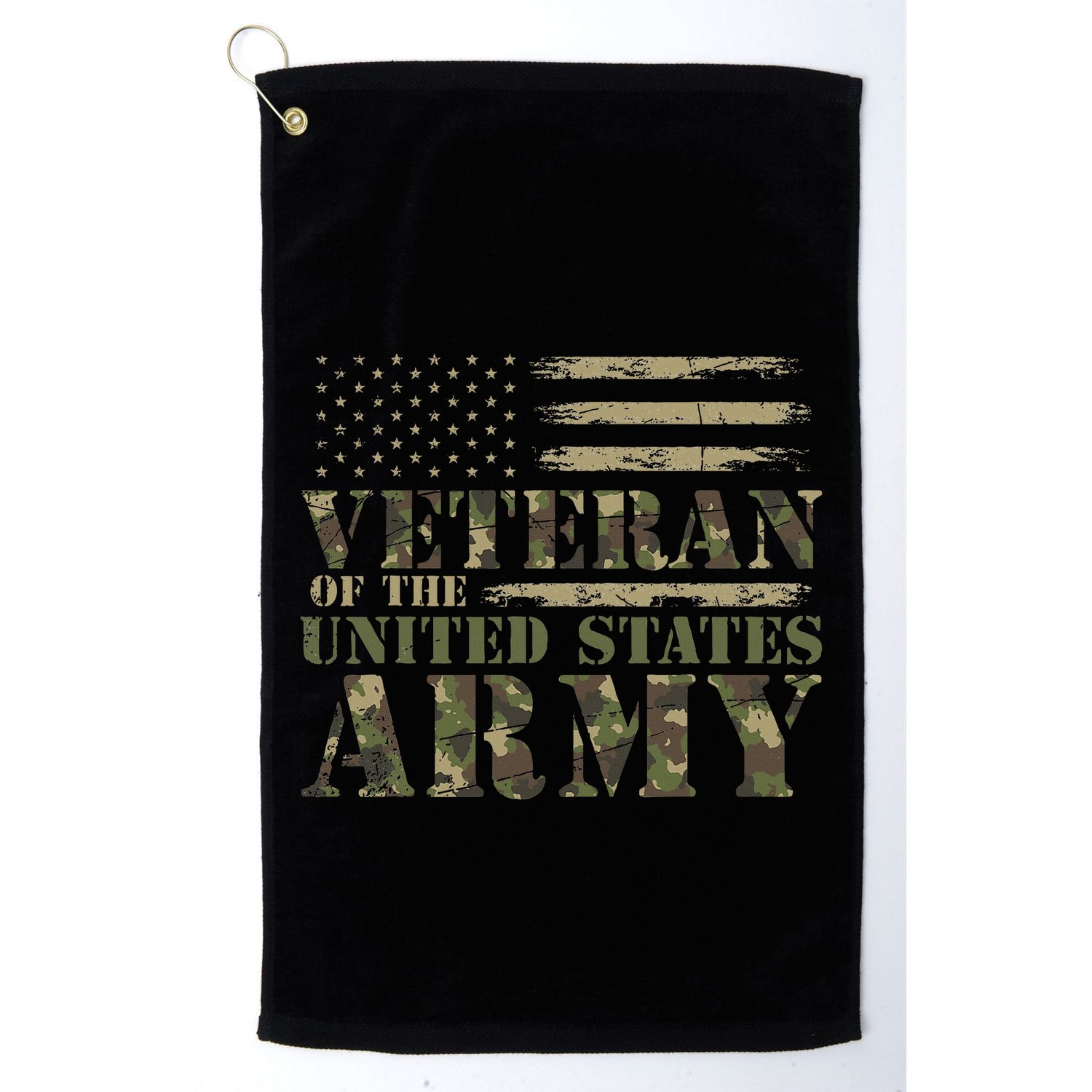 Proud Soldier United States Army Usa Flag Camouflage Veteran Golf Towel