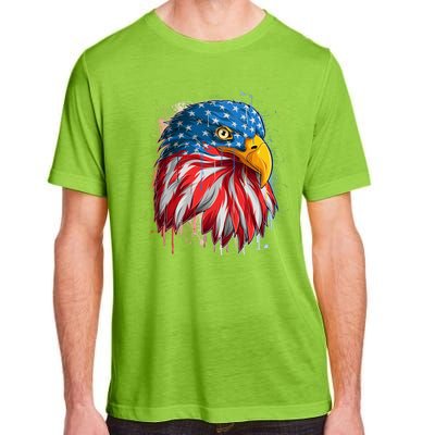 Paint Splatter USA American Flag Eagle Head Adult ChromaSoft Performance T-Shirt