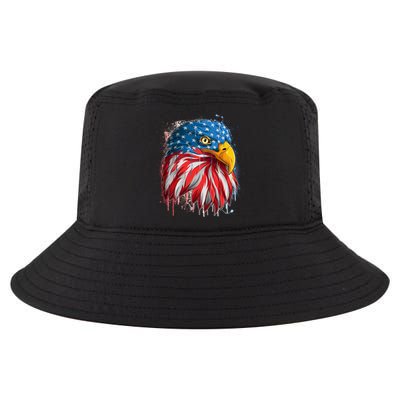 Paint Splatter USA American Flag Eagle Head Cool Comfort Performance Bucket Hat