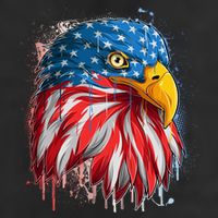 Paint Splatter USA American Flag Eagle Head Cool Comfort Performance Bucket Hat
