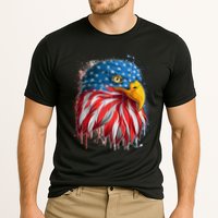 Paint Splatter USA American Flag Eagle Head Cooling Performance Crew T-Shirt