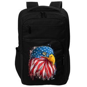 Paint Splatter USA American Flag Eagle Head Impact Tech Backpack