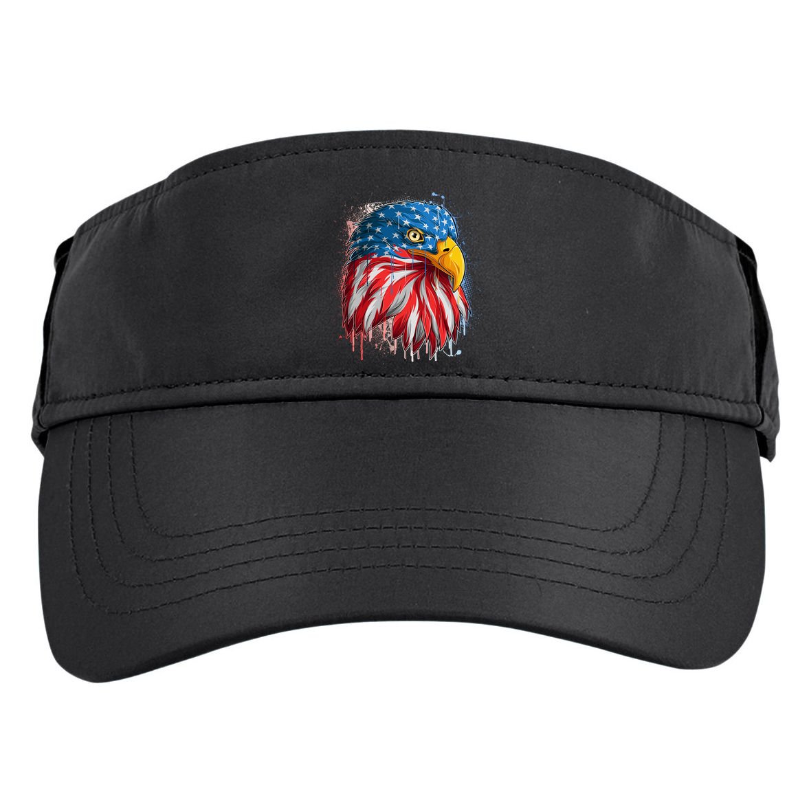 Paint Splatter USA American Flag Eagle Head Adult Drive Performance Visor