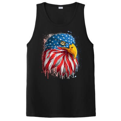 Paint Splatter USA American Flag Eagle Head PosiCharge Competitor Tank