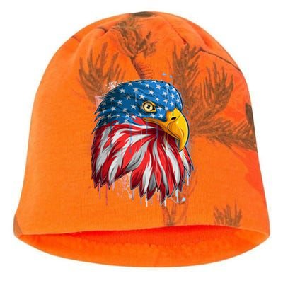 Paint Splatter USA American Flag Eagle Head Kati - Camo Knit Beanie