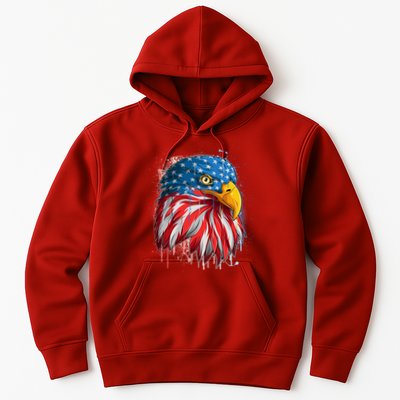 Paint Splatter USA American Flag Eagle Head Hoodie