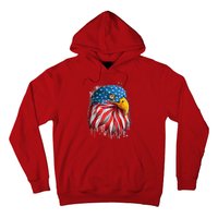 Paint Splatter USA American Flag Eagle Head Hoodie