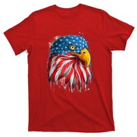 Paint Splatter USA American Flag Eagle Head T-Shirt