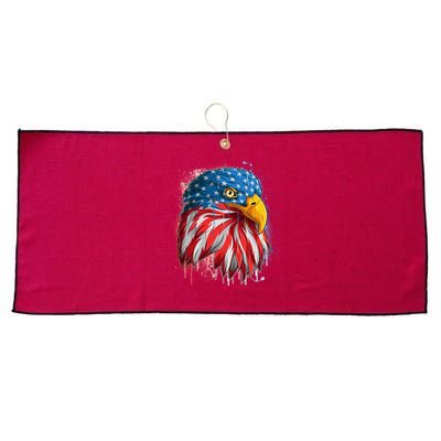 Paint Splatter USA American Flag Eagle Head Large Microfiber Waffle Golf Towel