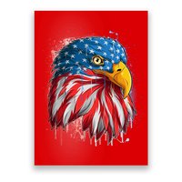 Paint Splatter USA American Flag Eagle Head Poster