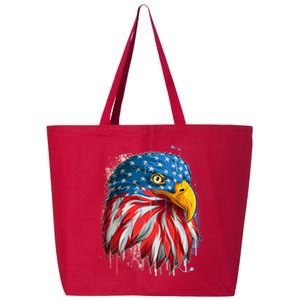 Paint Splatter USA American Flag Eagle Head 25L Jumbo Tote