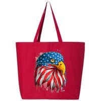 Paint Splatter USA American Flag Eagle Head 25L Jumbo Tote