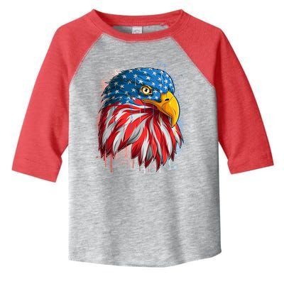 Paint Splatter USA American Flag Eagle Head Toddler Fine Jersey T-Shirt
