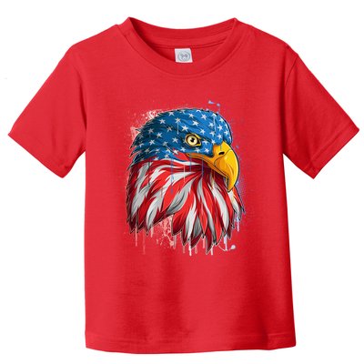 Paint Splatter USA American Flag Eagle Head Toddler T-Shirt