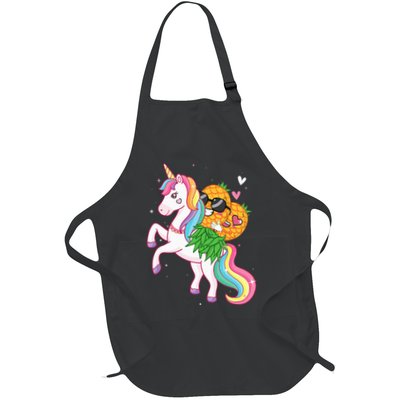 Pineapple Swinger Unicorn  Swinging Lifestyle Polyamory Full-Length Apron With Pockets