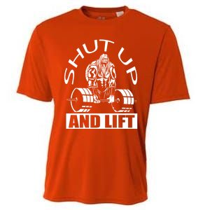 Powerlifter Shut Up And Lift Funny Powerlifting Funny Gift Cooling Performance Crew T-Shirt