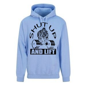 Powerlifter Shut Up And Lift Funny Powerlifting Funny Gift Unisex Surf Hoodie