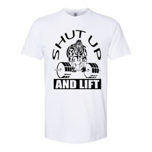 Powerlifter Shut Up And Lift Funny Powerlifting Funny Gift Softstyle CVC T-Shirt