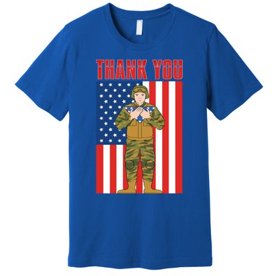 Proud Soldier United States Thank You Us Flag Memorial Day Gift Premium T-Shirt