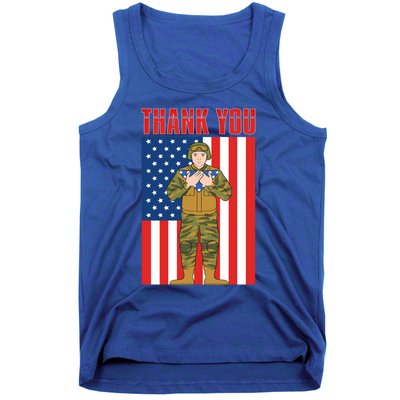 Proud Soldier United States Thank You Us Flag Memorial Day Gift Tank Top