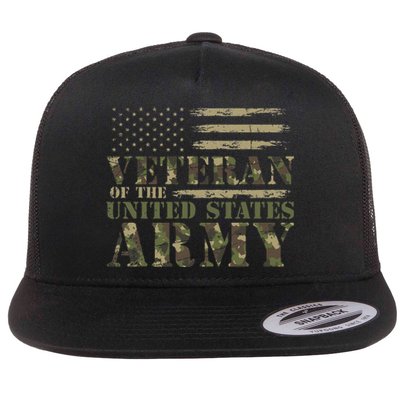 Proud Soldier United States Army USA Flag Camouflage Veteran Flat Bill Trucker Hat