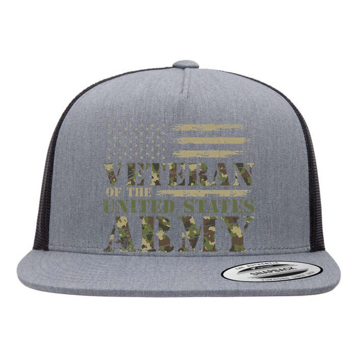 Proud Soldier United States Army USA Flag Camouflage Veteran Flat Bill Trucker Hat