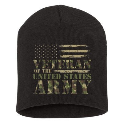 Proud Soldier United States Army USA Flag Camouflage Veteran Short Acrylic Beanie