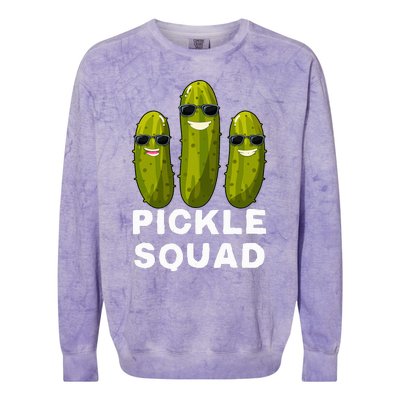 Pickle Squad Vegan Dill Pickle Costume Adult Pickle Squad Colorblast Crewneck Sweatshirt