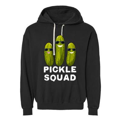 Pickle Squad Vegan Dill Pickle Costume Adult Pickle Squad Garment-Dyed Fleece Hoodie