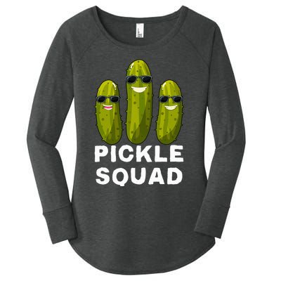 Pickle Squad Vegan Dill Pickle Costume Adult Pickle Squad Women's Perfect Tri Tunic Long Sleeve Shirt