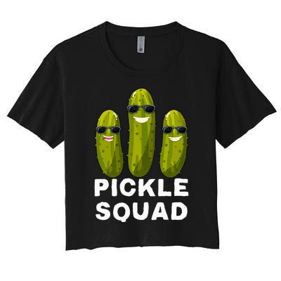 Pickle Squad Vegan Dill Pickle Costume Adult Pickle Squad Women's Crop Top Tee