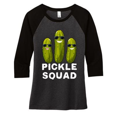 Pickle Squad Vegan Dill Pickle Costume Adult Pickle Squad Women's Tri-Blend 3/4-Sleeve Raglan Shirt