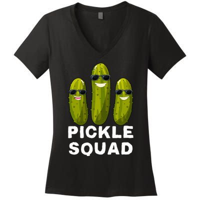 Pickle Squad Vegan Dill Pickle Costume Adult Pickle Squad Women's V-Neck T-Shirt