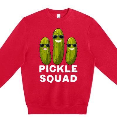 Pickle Squad Vegan Dill Pickle Costume Adult Pickle Squad Premium Crewneck Sweatshirt