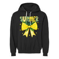 Preppy Summer Vibes Lemon Bow Girly Summer Garment-Dyed Fleece Hoodie