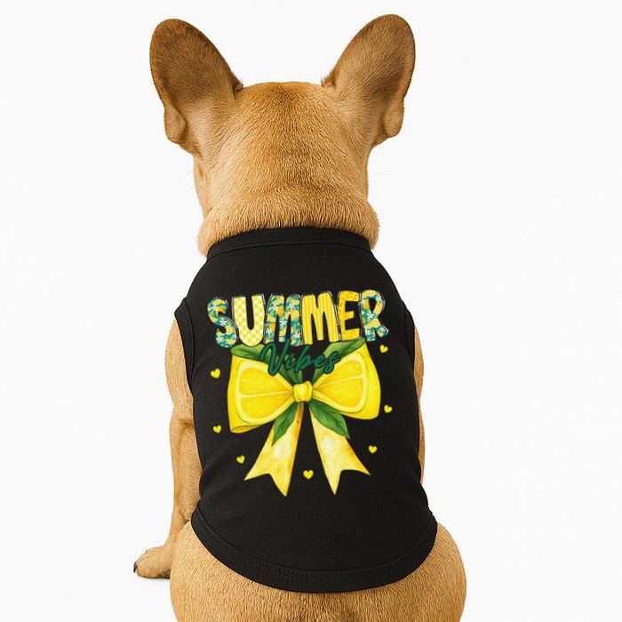 Preppy Summer Vibes Lemon Bow Girly Summer Doggie Tank