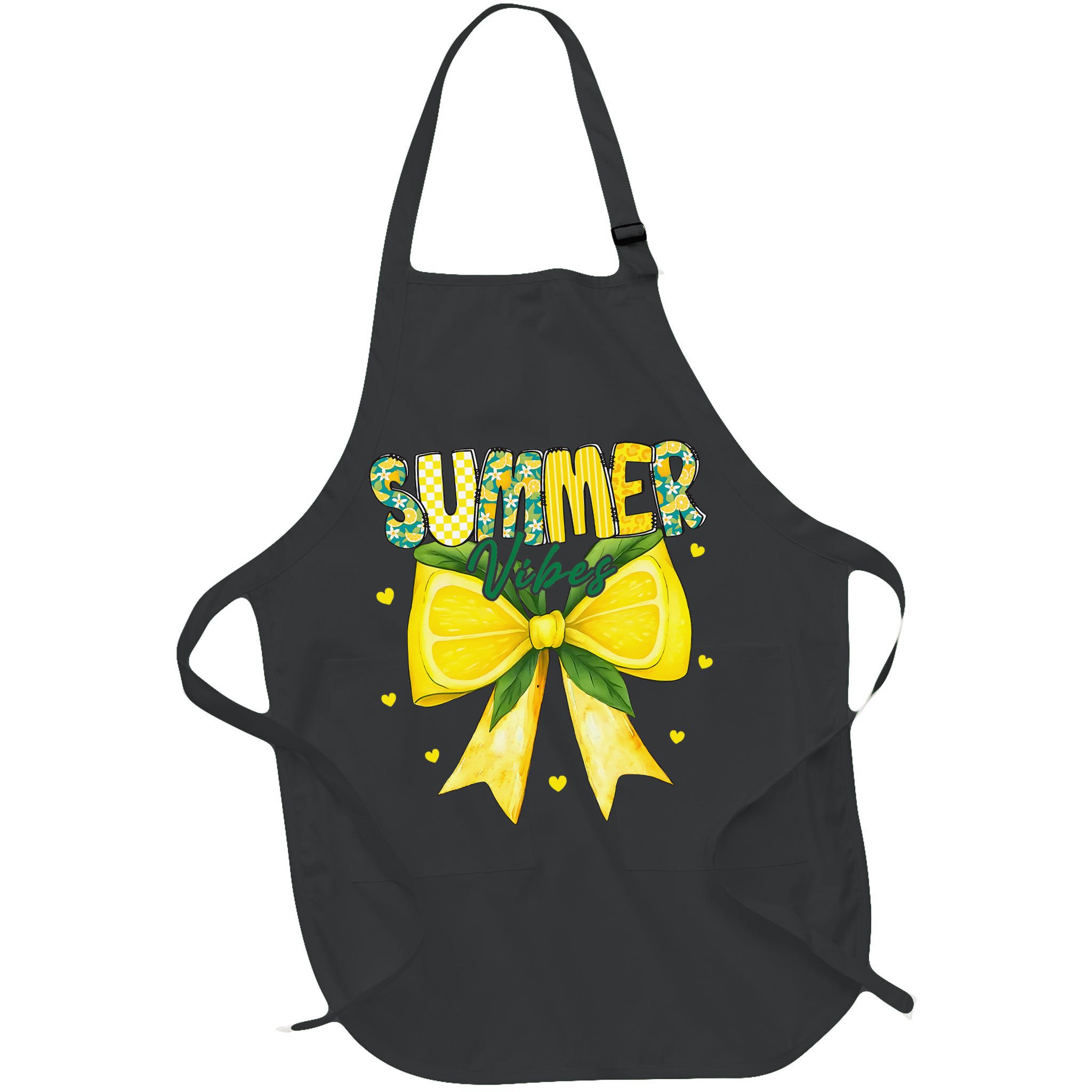 Preppy Summer Vibes Lemon Bow Girly Summer Apron
