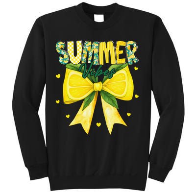 Preppy Summer Vibes Lemon Bow Girly Summer Sweatshirt
