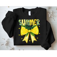 Preppy Summer Vibes Lemon Bow Girly Summer Sweatshirt