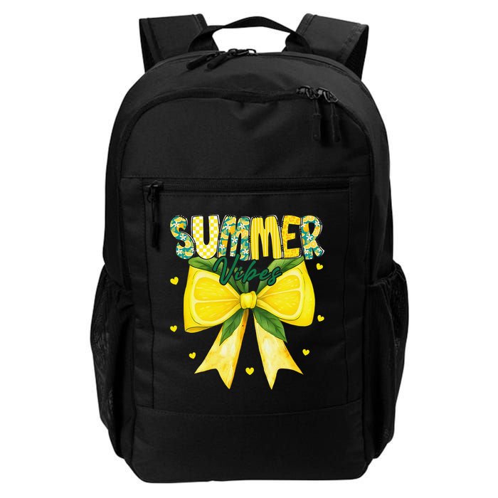 Preppy Summer Vibes Lemon Bow Girly Summer Backpack