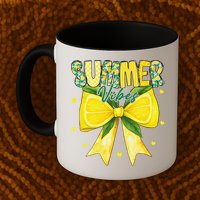 Preppy Summer Vibes Lemon Bow Girly Summer Mug